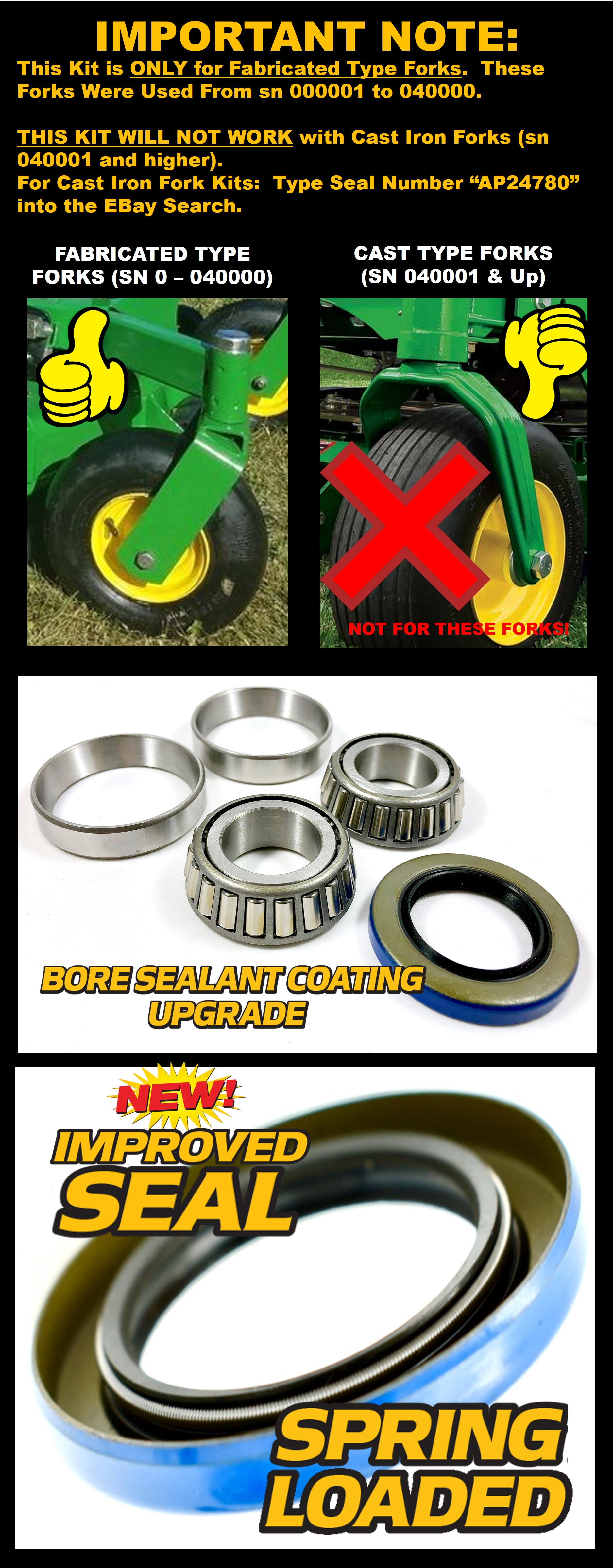 ebay yard garden outdoor living on John Deere Fork Caster Bearing Rebuild Kit Quik Trak 647 647a 657 657a 667 667a Yard Garden Outdoor Living Lawn Mower Parts Accessories