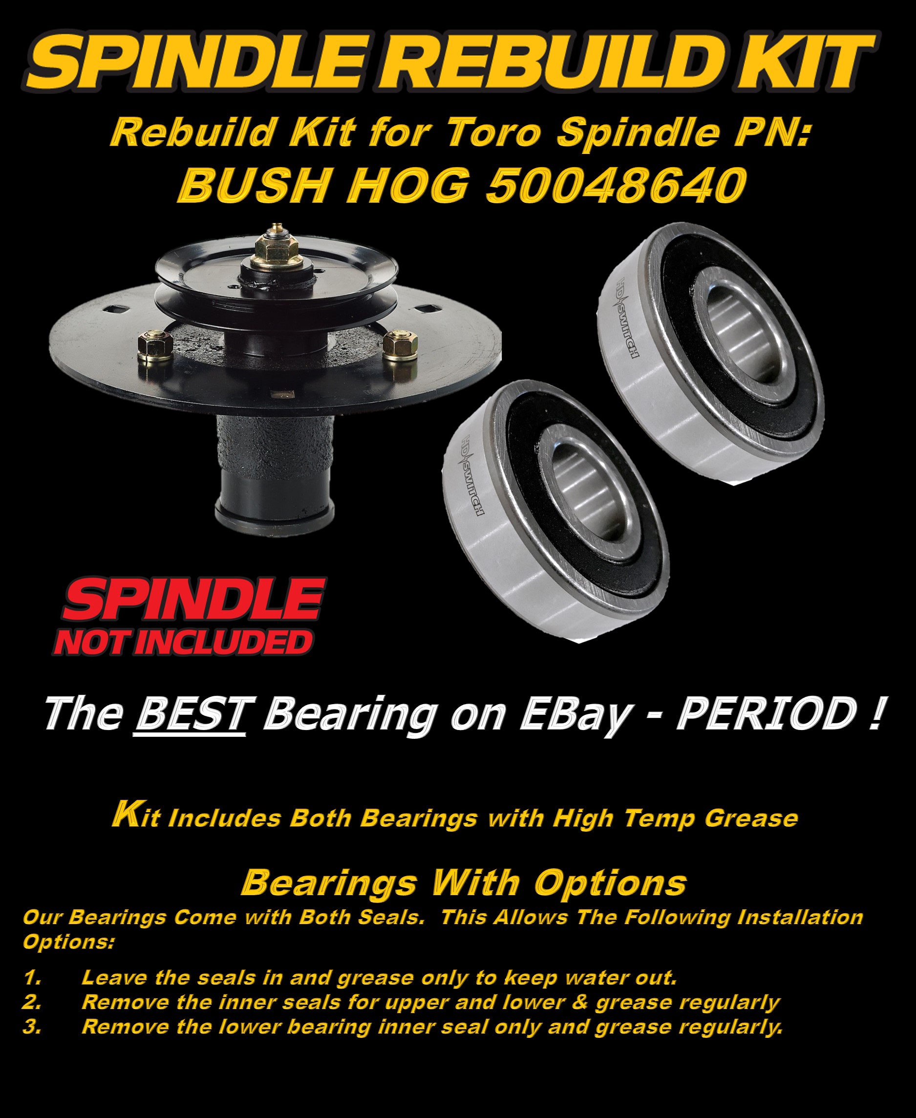 (6 Pack) Bush Hog Deck Spindle Rebuild Bearing Kit 50048640 CZ & PZ