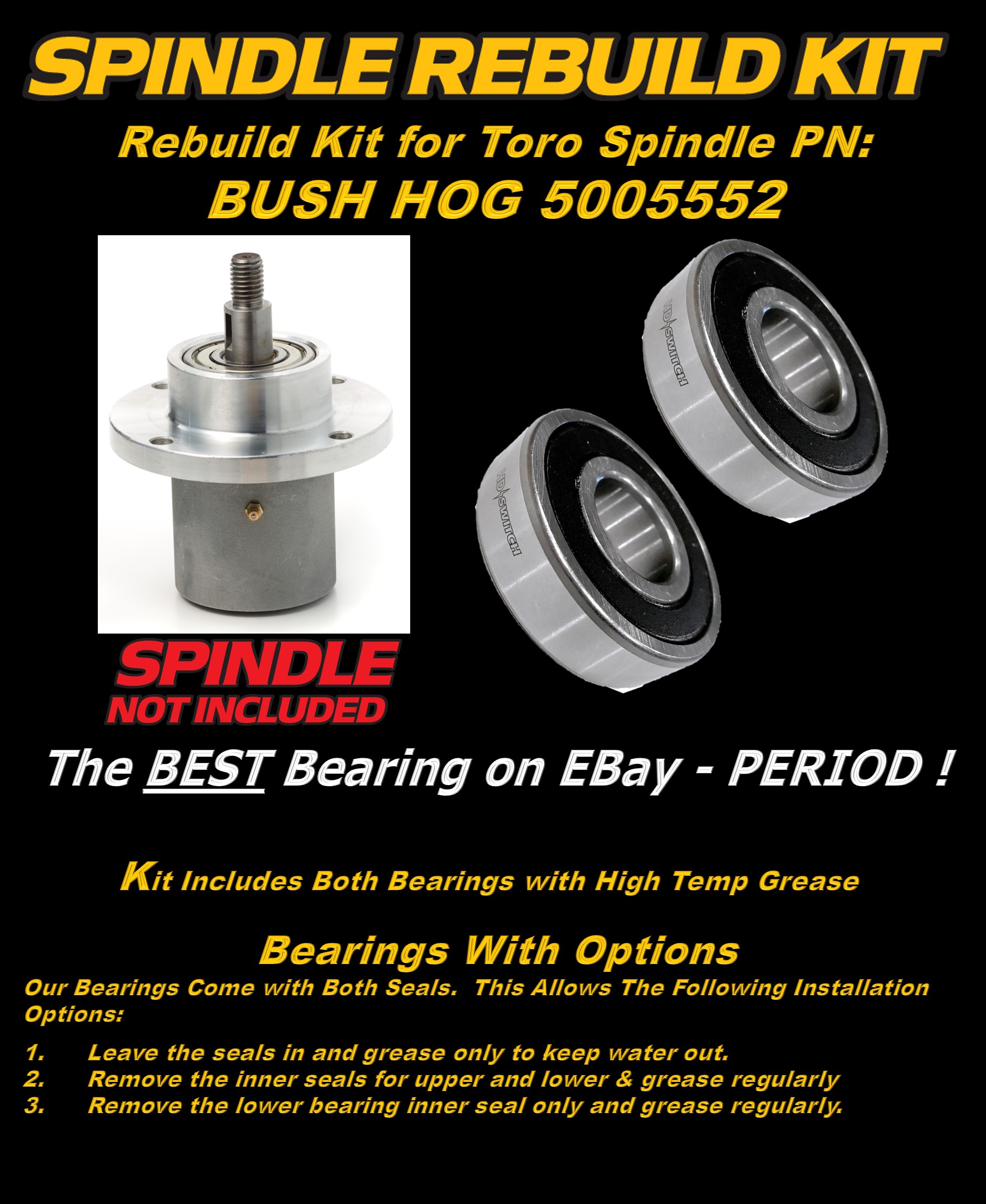 たた　様 HD Switch (2 Pack) Spindle Bearings Replaces Husqvarna, Yazoo Kees