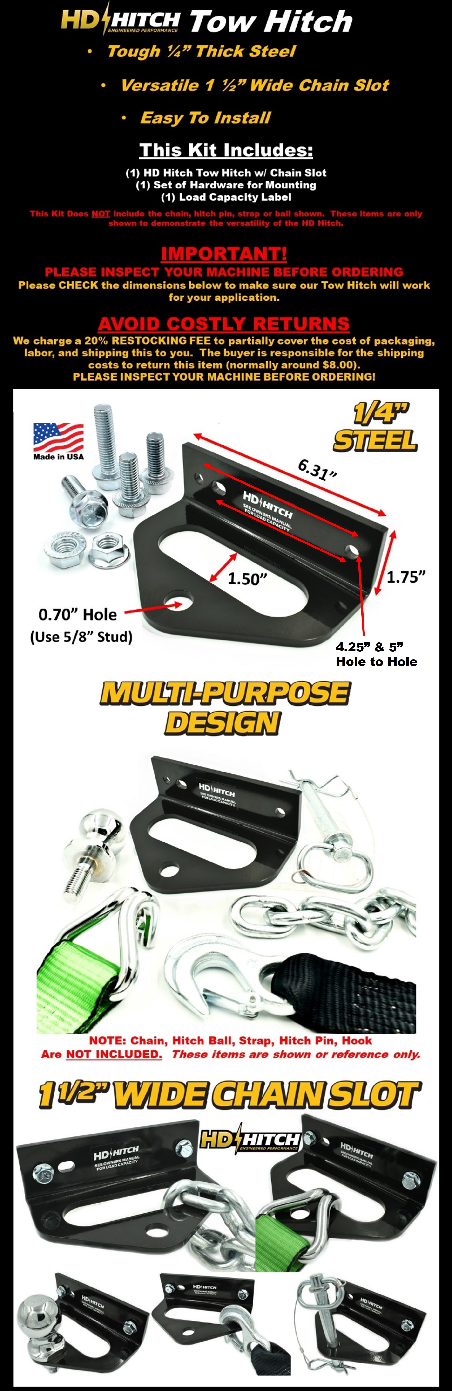 Hitch Kit Fits Toro Timecutter Titan ZX5020 ZX4820 ZX5420 ZX6020